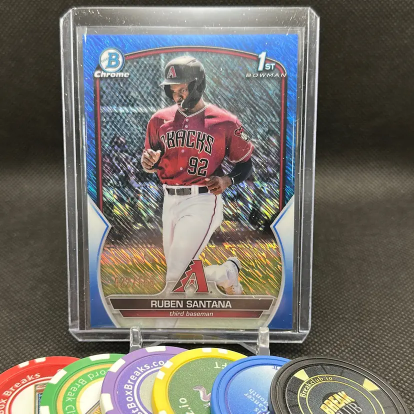 Ruben Santana 2023 Bowman Chrome Blue Shimmer Refractor /150 Arizona Diamondbacks