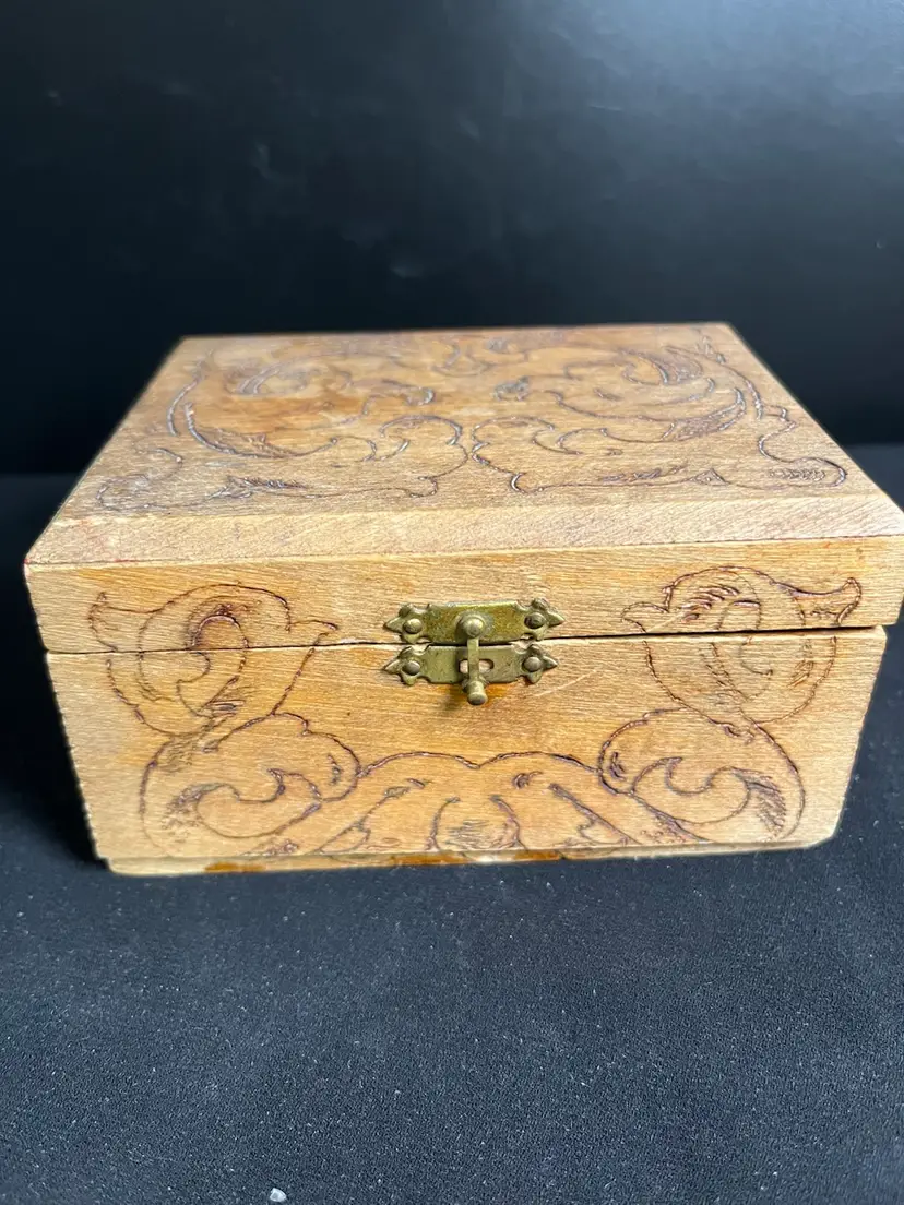 Signed & Dated 1907! Hand Made & Crafted Wooden Trinket Box-Lot 51