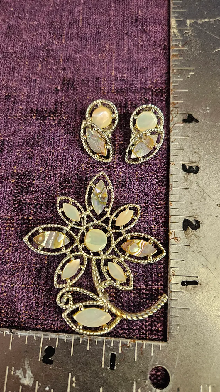 Vintage brooch and earring set