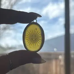 925 Silver Carved Sun Pendant.
