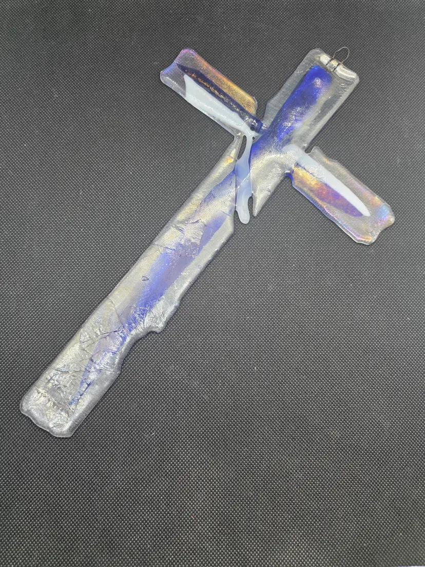Fused glass cross