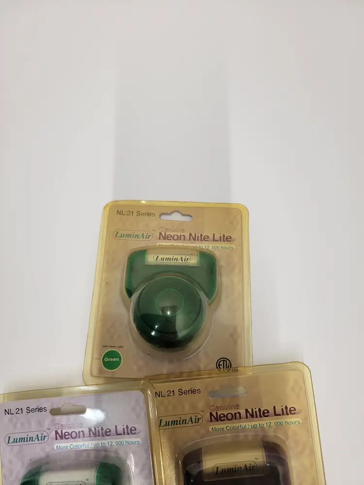 LuminAir/Neon Nite Lite/NL 21 Series 12,000 Hr Lifespan. Lot Of 3/New