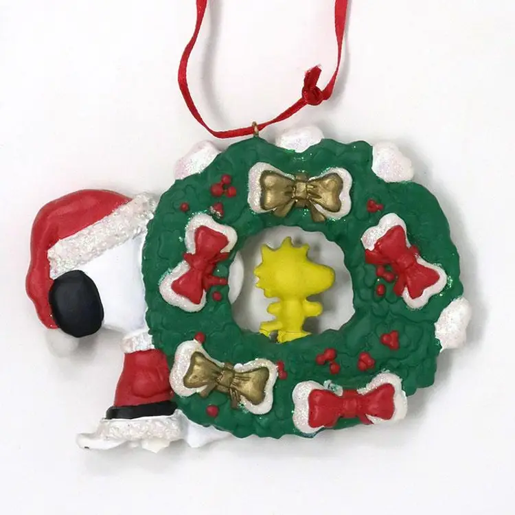 Snoopy & Woodstock Christmas Wreath Ornament - Peanuts