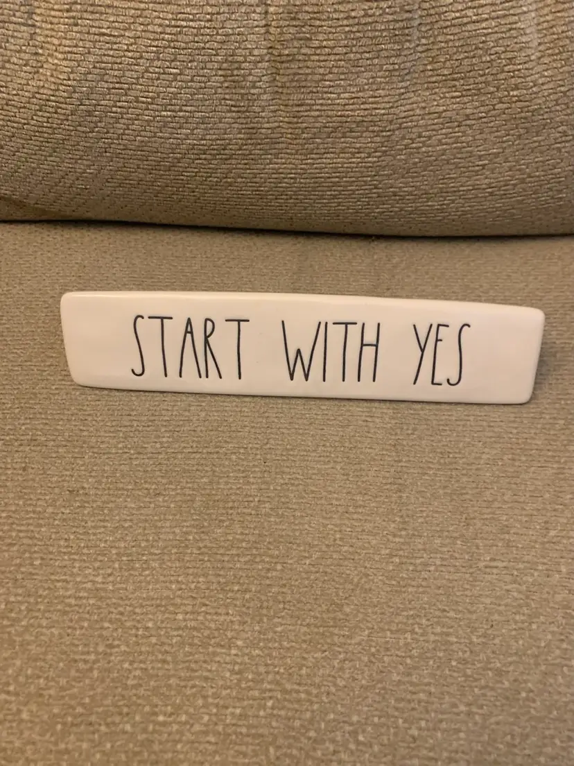 Rea Dunn Desk Plaque START WITH YES