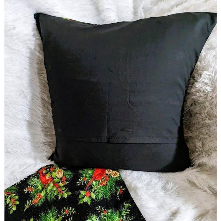 Handmade Pair of New Pillow Covers, 16" x 16",  Christmas Cardinals