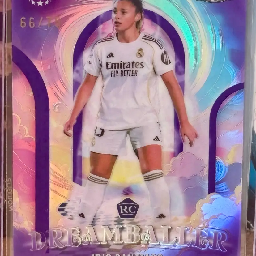 Iris Santiago 2025/26 Topps Chrome UWCL Dreamballer Purple /75 Real Madrid Spain