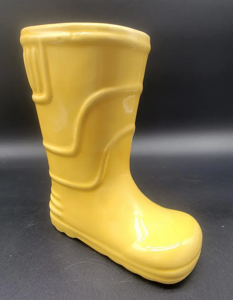 Yellow Ceramic Rain Boot