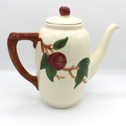 Vintage Franciscan Apple Coffee Tea Pot Lidded Hand Painted Stoneware Dinnerware