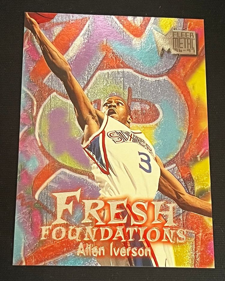 Allen Iverson 1996-97 Fleer Metal Fresh Foundations #236 Rookie RC Philadelphia 76ers