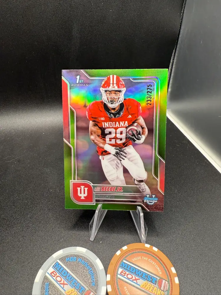 Lee Beebe Jr. 1st Bowman #/275 2025 Bowman Chrome University Indiana Hoosiers