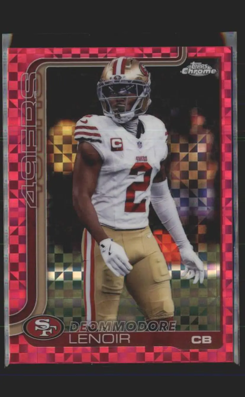 Deommodore Lenoir 2025 Topps Chrome #269 Hot Pink X-Fractor - (140) - San Francisco 49ers