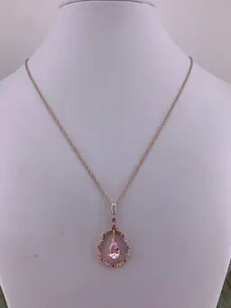 Victoria Wieck 925 Simulated Morganite Necklace
