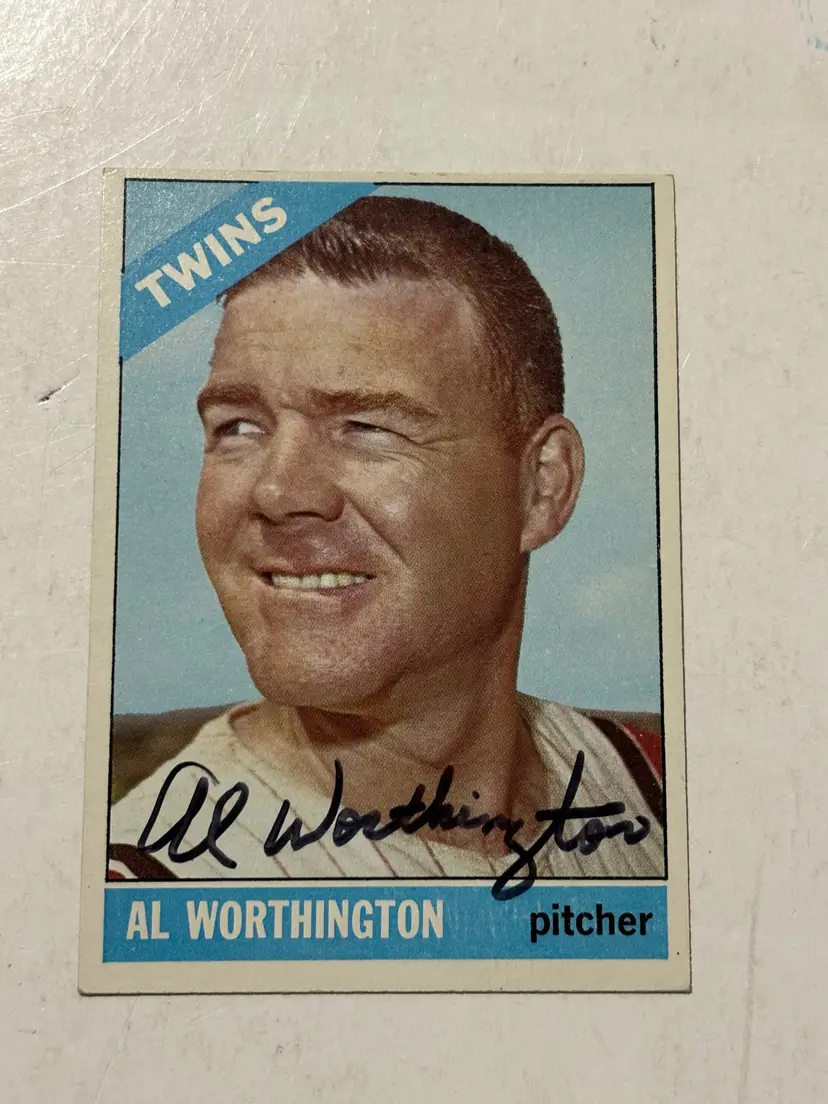1966 Topps # 181 Al Worthington Minnesota Twins Signed Vintage