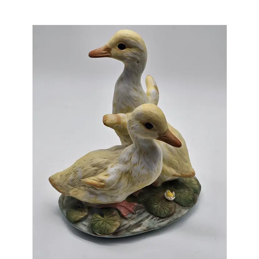 Vtg Masterpiece Porcelain Homco Ducklings Figurine 1982