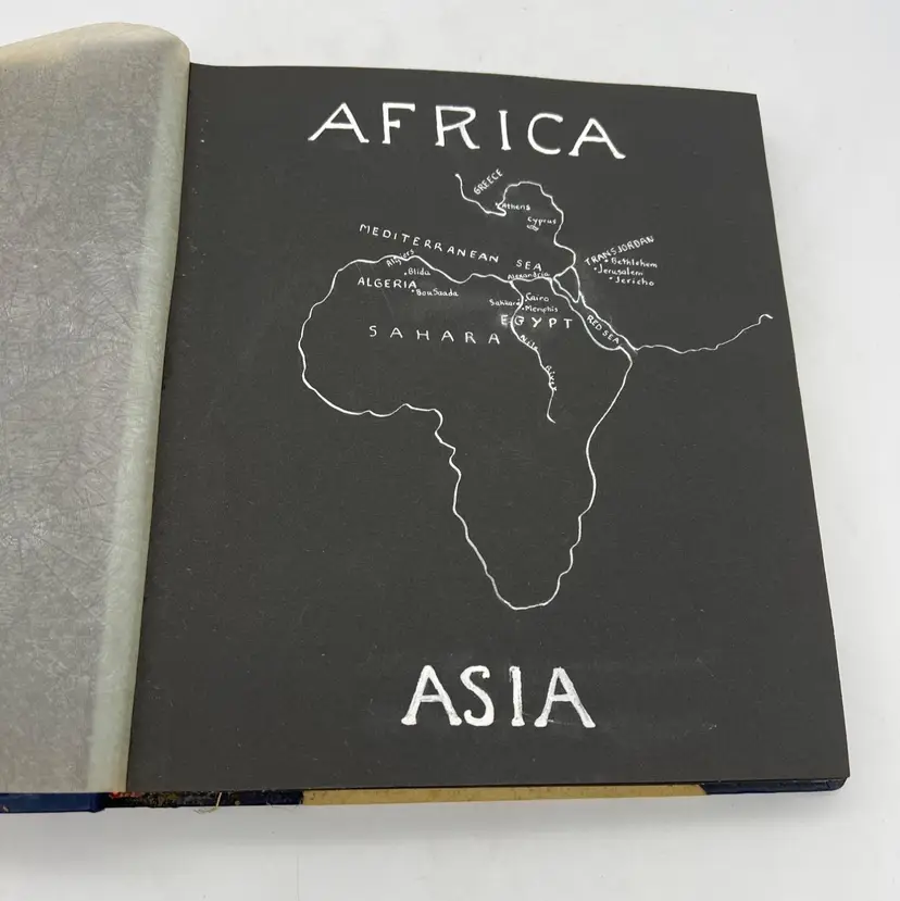 Vintage 1952 Souvenir Scrapbook / Photo Album Africa Asia Trip 103 Photos