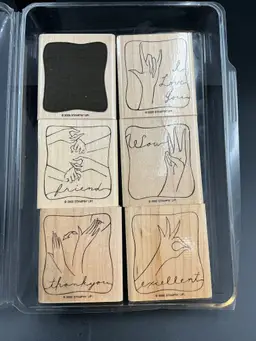 2005 Stampin Up “A Good Sign” set of 6 stamps in original box