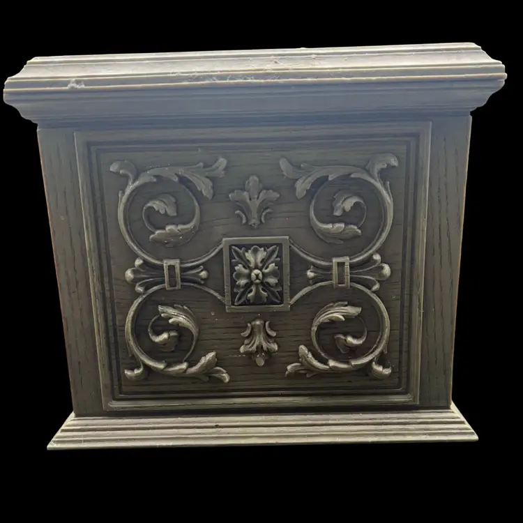 #180A Vintage Max Klein Inc. SC-1280 Plastic Wood Look Sewing Box Avocado Green 1960's With Tray