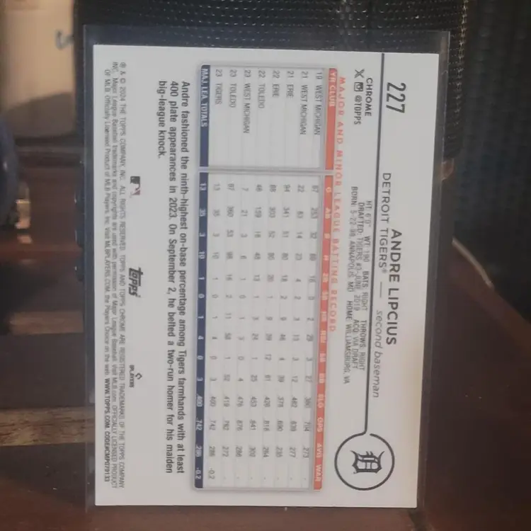 2024 Topps Chrome Logofractor Andre Lipcius Rookie RC Refractor