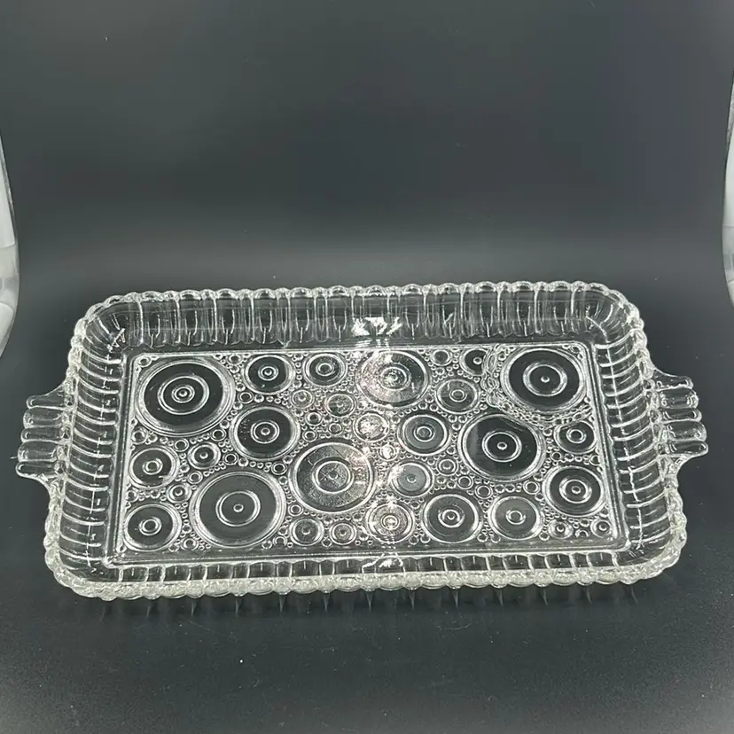 Vintage Anchor, Hocking, Colonial Lady Glass Tray bubble pattern