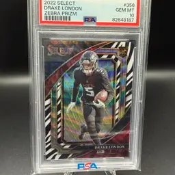 2022 Select Drake London Zebra Prizm PSA 10 RC #356