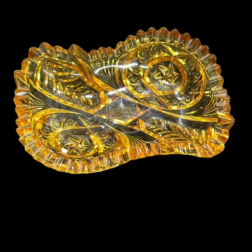 EAPG Orange Sawtooth Edge Trinket Dish