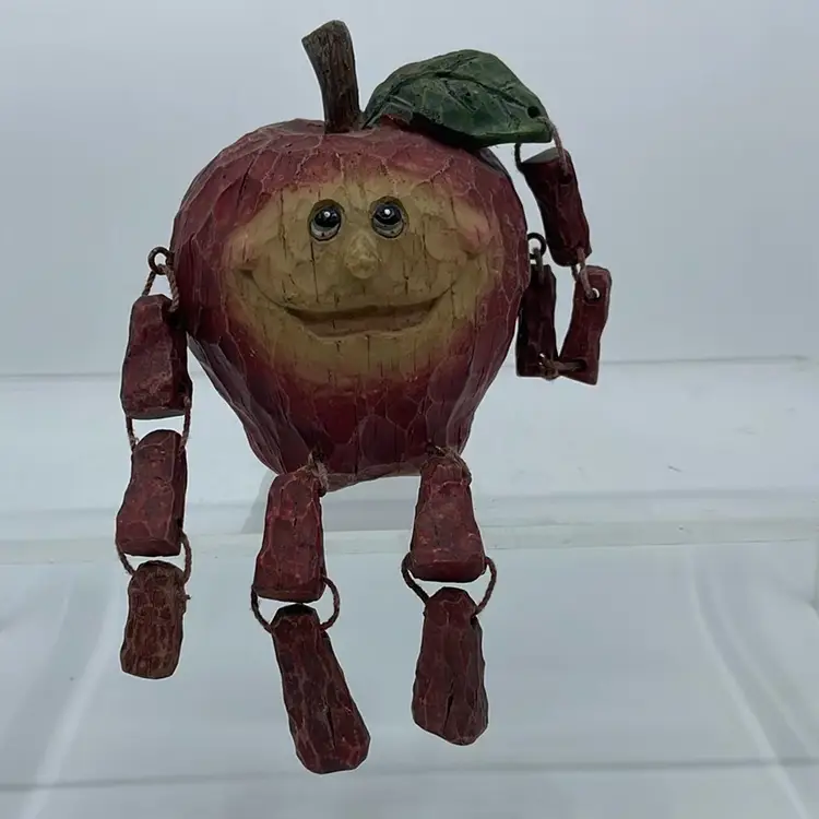 Vintage Anthropomorphic Apple Shelf Sitter Resin
