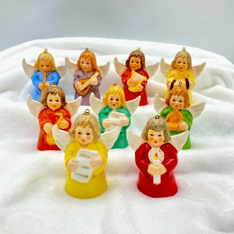 Vintage Lot of 9 Goebel Angel Bells. West Germany
