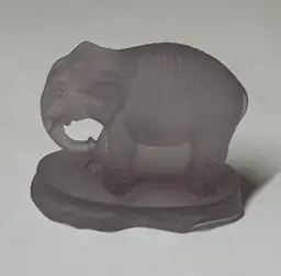 L. E. Smith Purple Satin Glass Elephant Figurine 2.5” tall