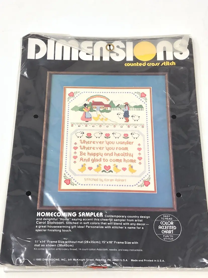 Dimensions Counted Cross Stitch Homecoming Sampler Craft Kit 1985