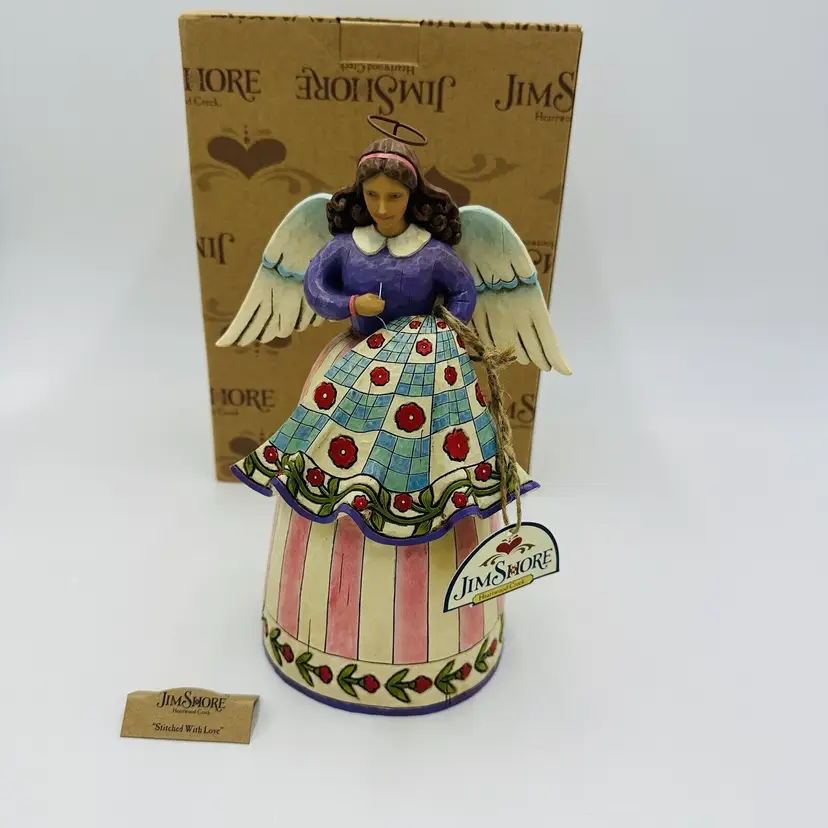 Jim Shore Angel Stitched With Love Quilting Figurine #4007245 Heartwood Creek