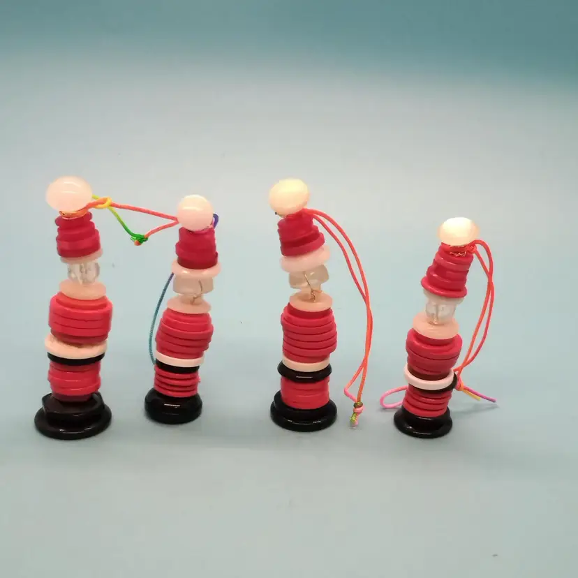 Button MINI Santas, Group Of Four