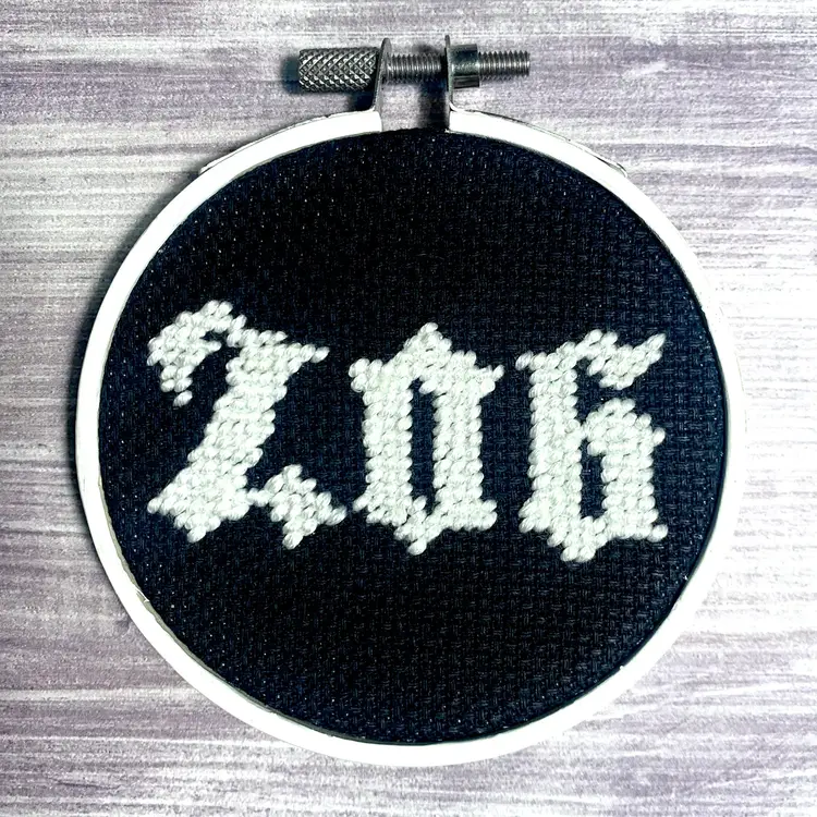 Seattle 206 Area Code Mini Hand-Embroidery 3"