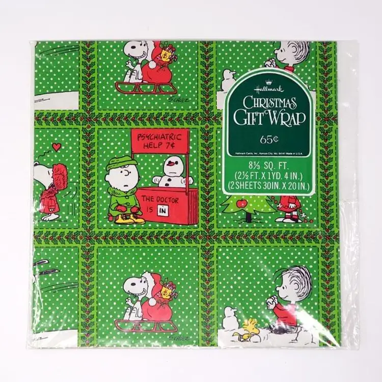 Peanuts Christmas Gift Wrap - Snoopy & Friends - Hallmark
