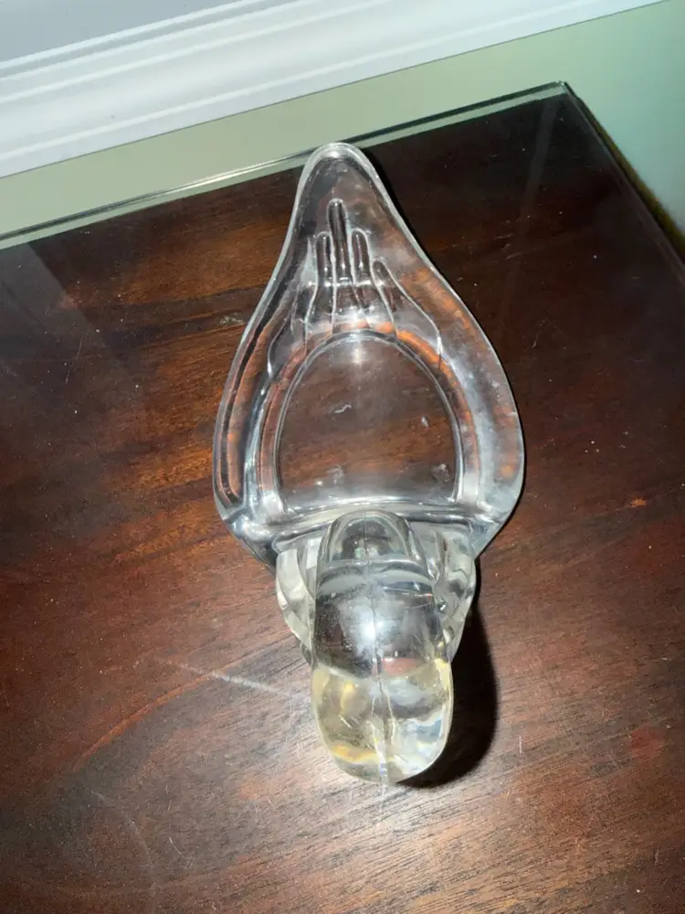 Vintage large Clear Plastic Lucite Swan Dish/figure - Trinket Holder Kitsch