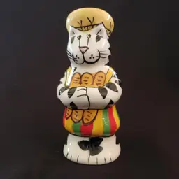 Catzilla Farmhouse Baker Cat Pepper Shaker Candace Reiter 4½ inches Tall Ceramic