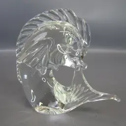 Vintage Vetri Di Murano Mahi Mahi Made in Italy Signed Zanetti Clear Glass 6" Fish Sculpture Nautical Decor Paperweight