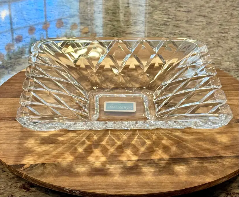 Mikasa Crystal Large Square Bowl