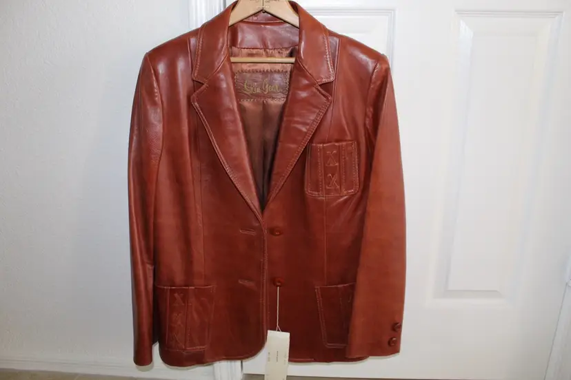 SKIN GEAR Vintage Women’s 70s NWT Jacket Cognac Brown MEXICO Leather size 11/12