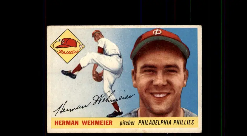 1955 Topps #29a Herman Wehmeier - (pk-tl1) - Philadelphia Phillies