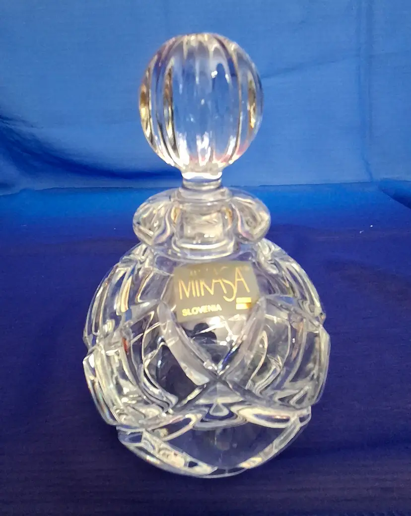 Mikasa Crystal Perfume Bottle – Made in Slovenia – Heavy Cut Crystal