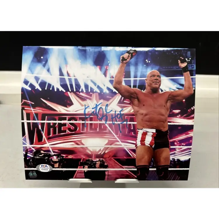 Kurt Angle Signed 8x10 Photo PSA COA WWE Wrestling Autograph