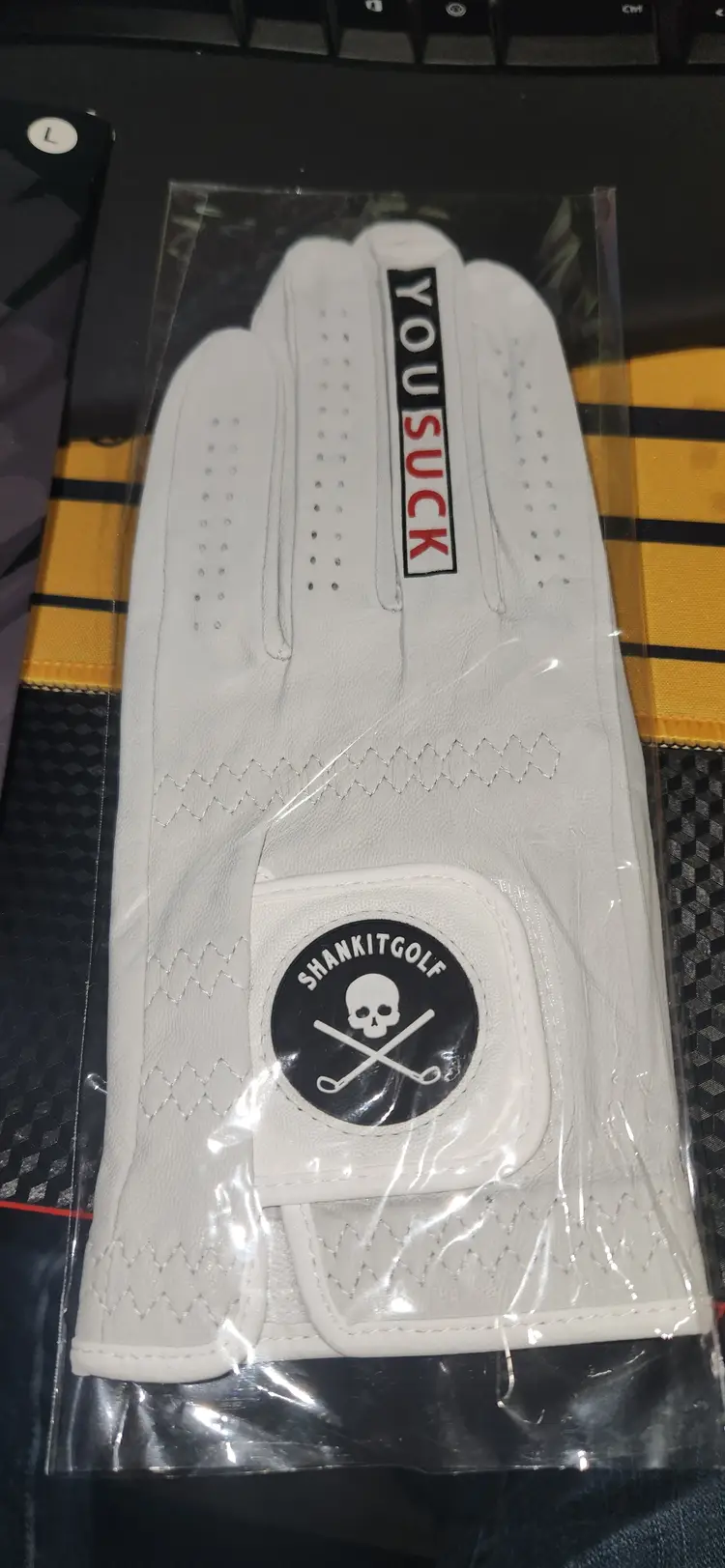 Shank it golf large glove.