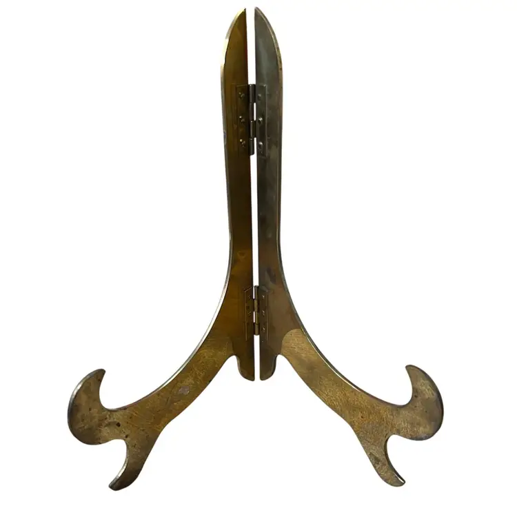 Large Vintage Brass Plate Stand