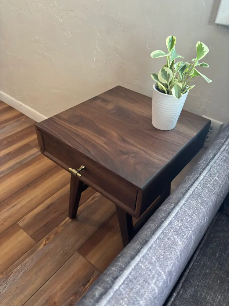 Mid-Century Modern Walnut Side Table