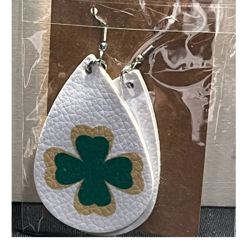 Earring As Picture Faux Leather