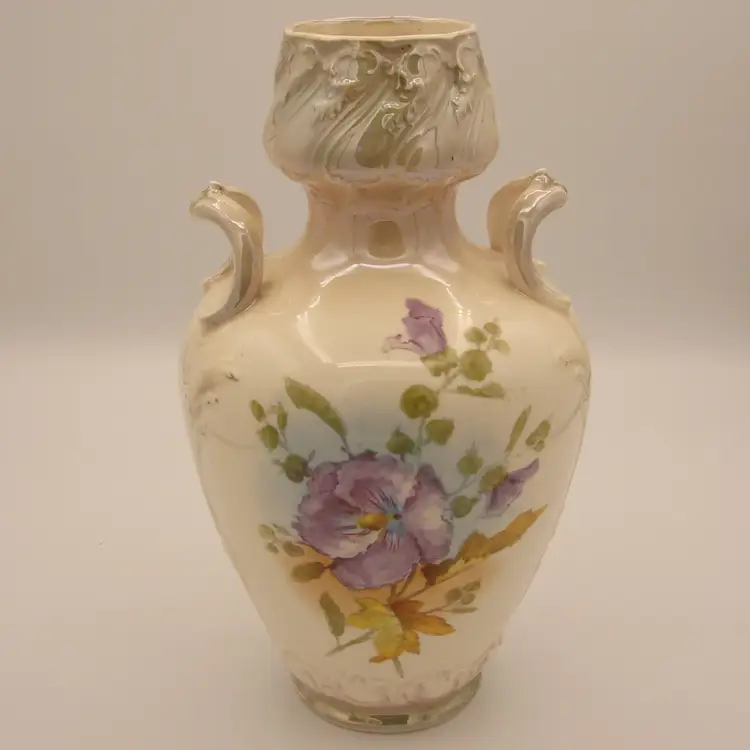 Royal Bonn Vintage Vase with Pansies Made in  Germany - Pre-owned