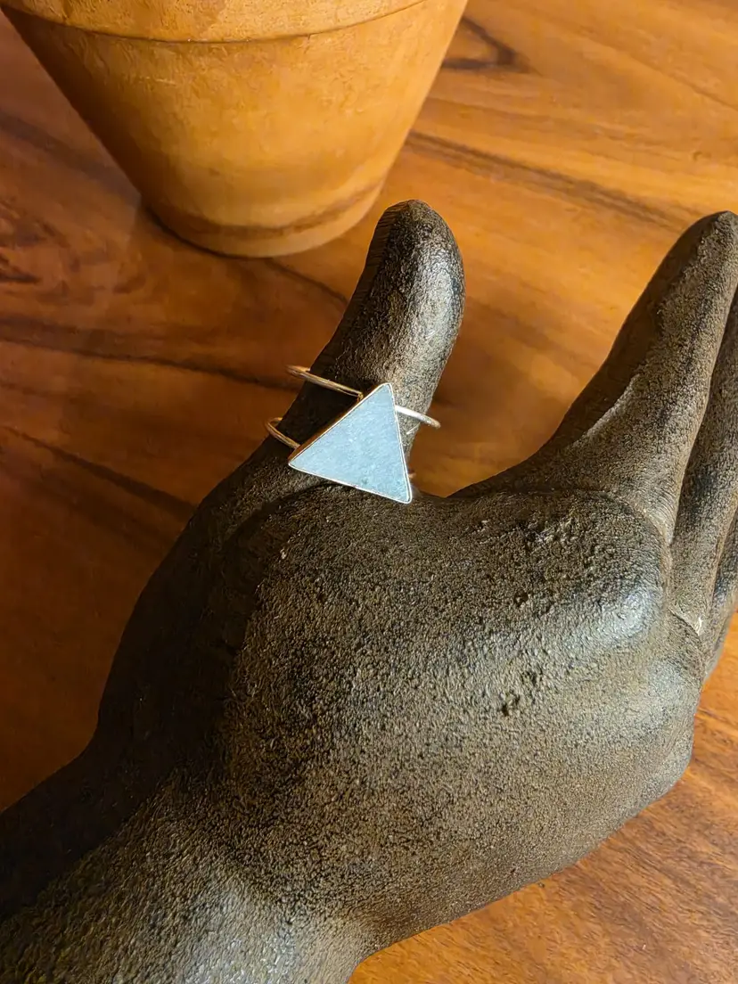 Small triangle shaped Jade ring (Green)