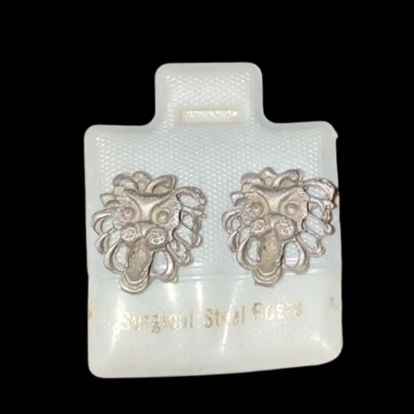 #06- New Old Stock Vintage 1980S Pewter Post Earrings As Pictured