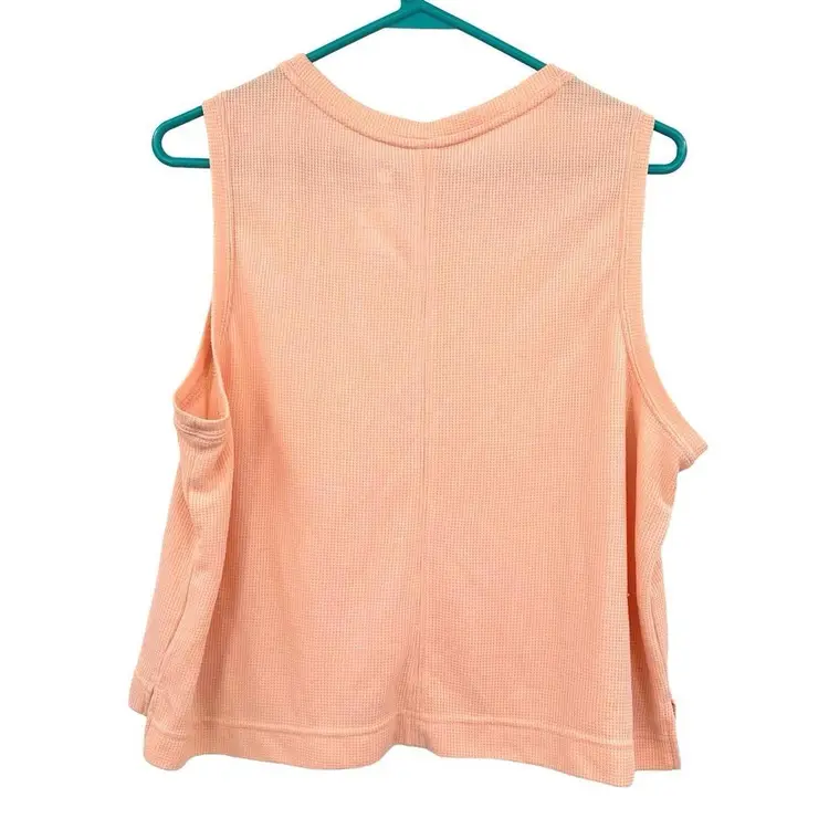 All in Motion Size XL Tank Pink Cropped Sleeveless Waffle Weave Activewear