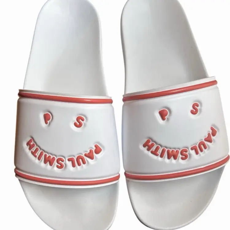 $60 Paul Smith Summit Face Sandels Size M White and Orange Large